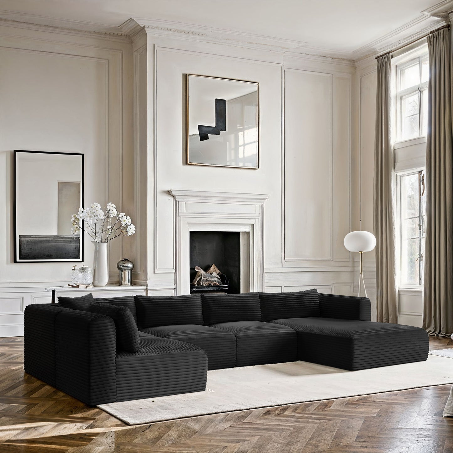 Shaggy - 5 Piece Modular U-Shaped Sectional