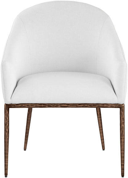Ferro - Upholstered Dining Arm Chair With Brushed Bronze Legs