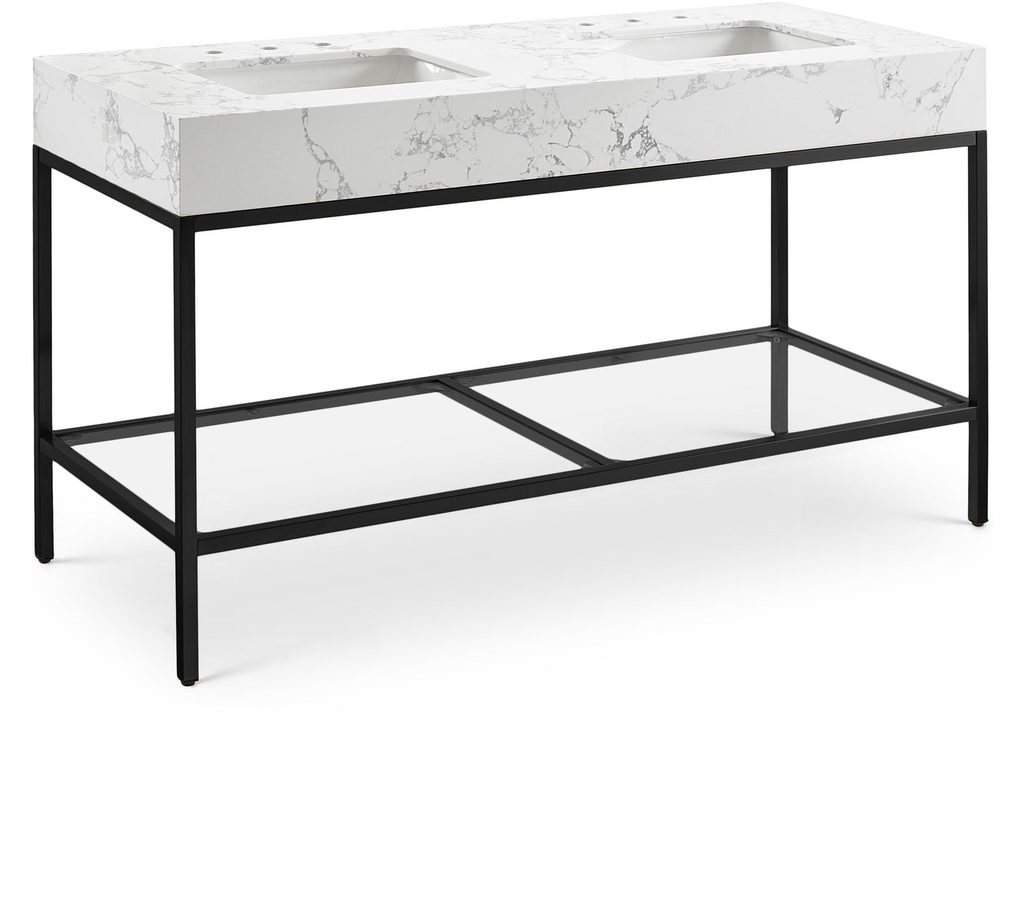 Marmo - Engineered Marble Bathroom Vanity With Black Base