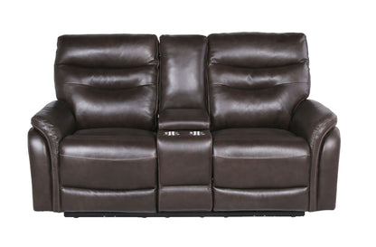 Fortuna - Recliner Console Loveseat - Dark Brown
