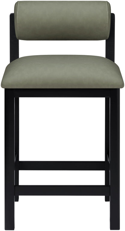 Roundhill - Faux Leather Counter Stool - Black Frame