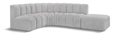 Arc - Boucle Fabric 5 Piece Corner Modular Sofa
