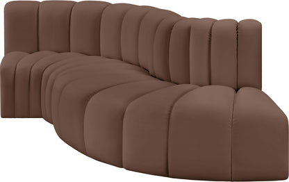Arc - Faux Leather 4 Piece L-Shaped Modular Sofa