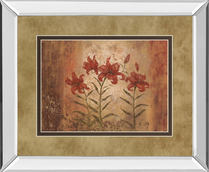 The Lily Style By Vivian Flasch - Mirror Framed Print Wall Art - Light Brown