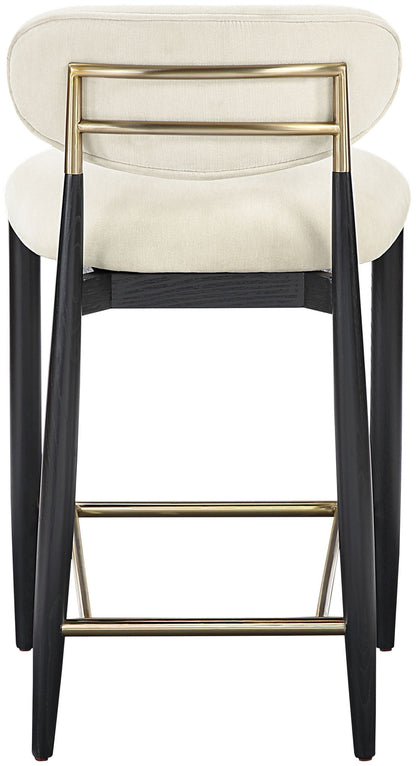 Riccio - Fabric Stool - Black Frame