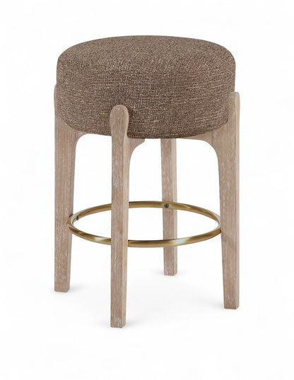 Torino - Backless Counter Stool With Brushed Natural Base (Set of 2)