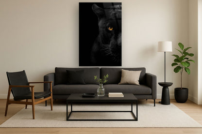 Tempered Glass With Foil - Panther Face - Black