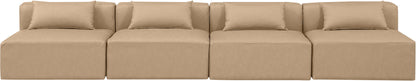 Cube - Modular 4 Piece Armless Sofa - Tan
