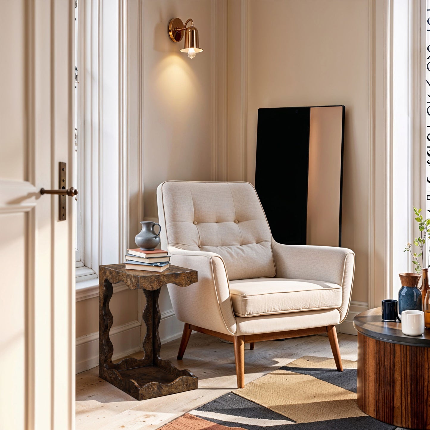 Vassa - Burl Veneer End Table