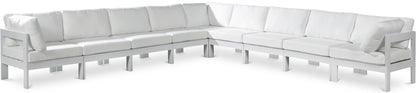 Nizuc - Outdoor Patio 9 Piece Modular Sectional With White Frame