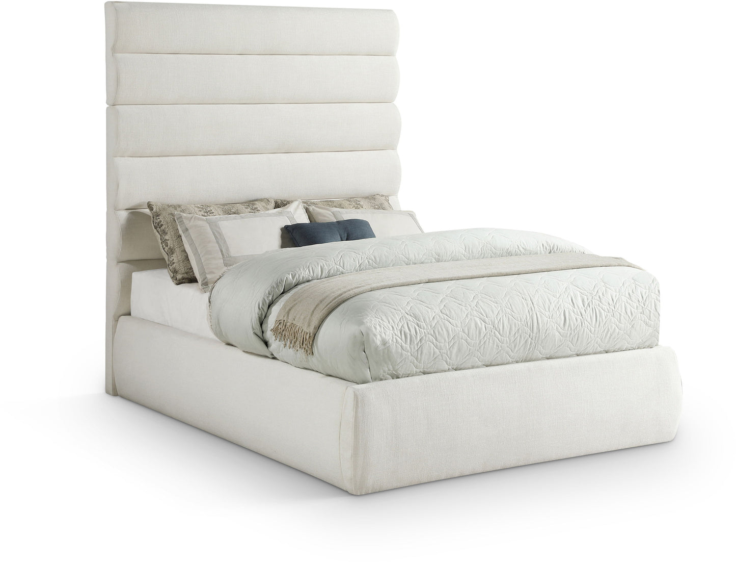 Adam - Linen Fabric Bed With 70.5" Headboard