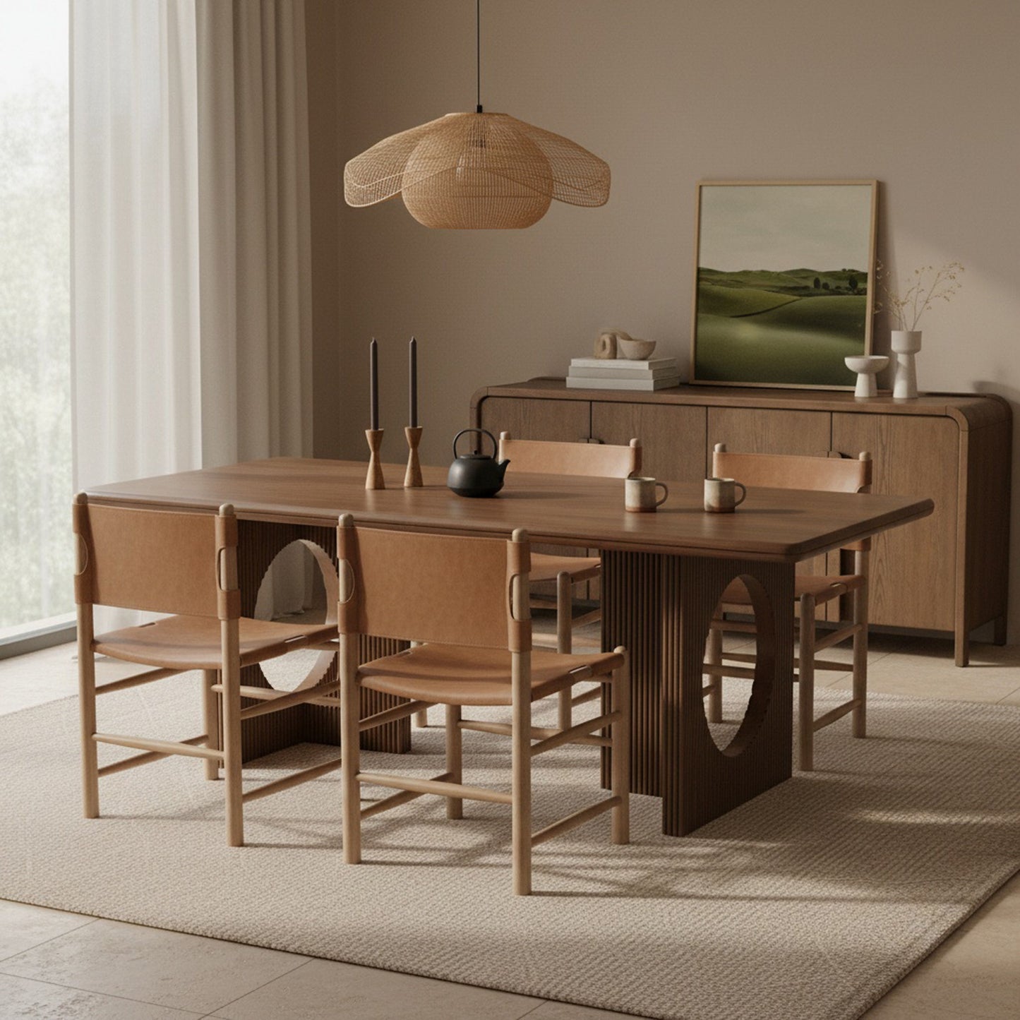 Santos - Vegan Leather Upholstered Dining Chair With Stained Brown Base (Set of 2)