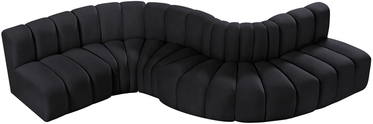 Arc - Velvet 6 Piece Curved Modular Sofa
