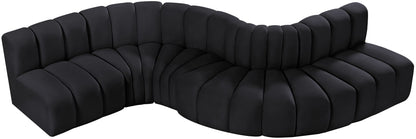 Arc - Velvet 6 Piece Curved Modular Sofa