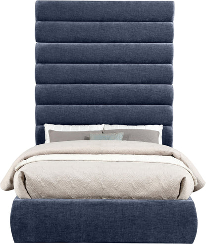 Adam - Chenille Fabric Bed With 89" Headboard