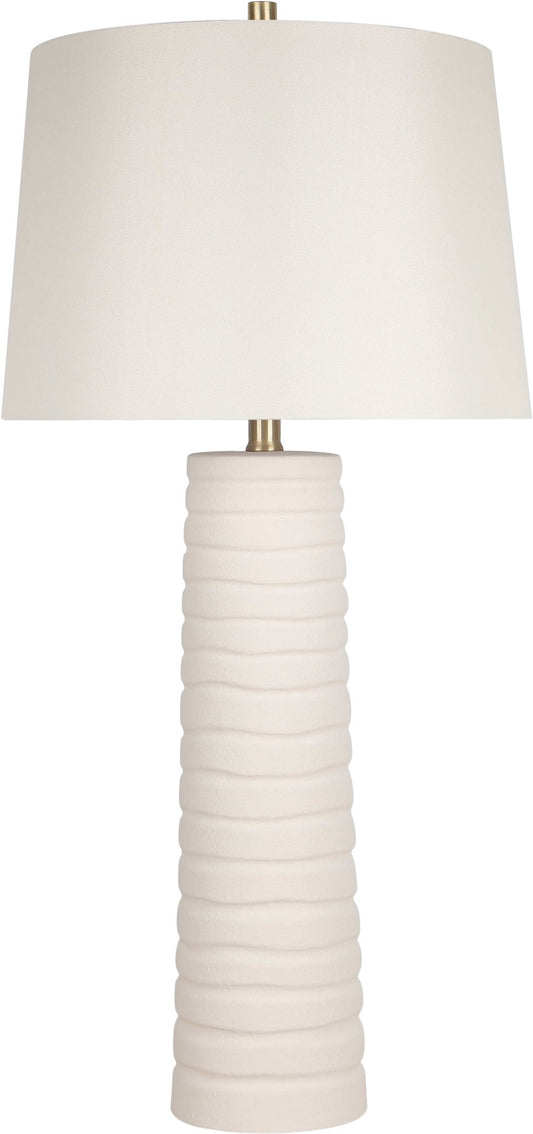 "Calming Flow" Ceramic Table Lamp (Set of 2) - Textured White