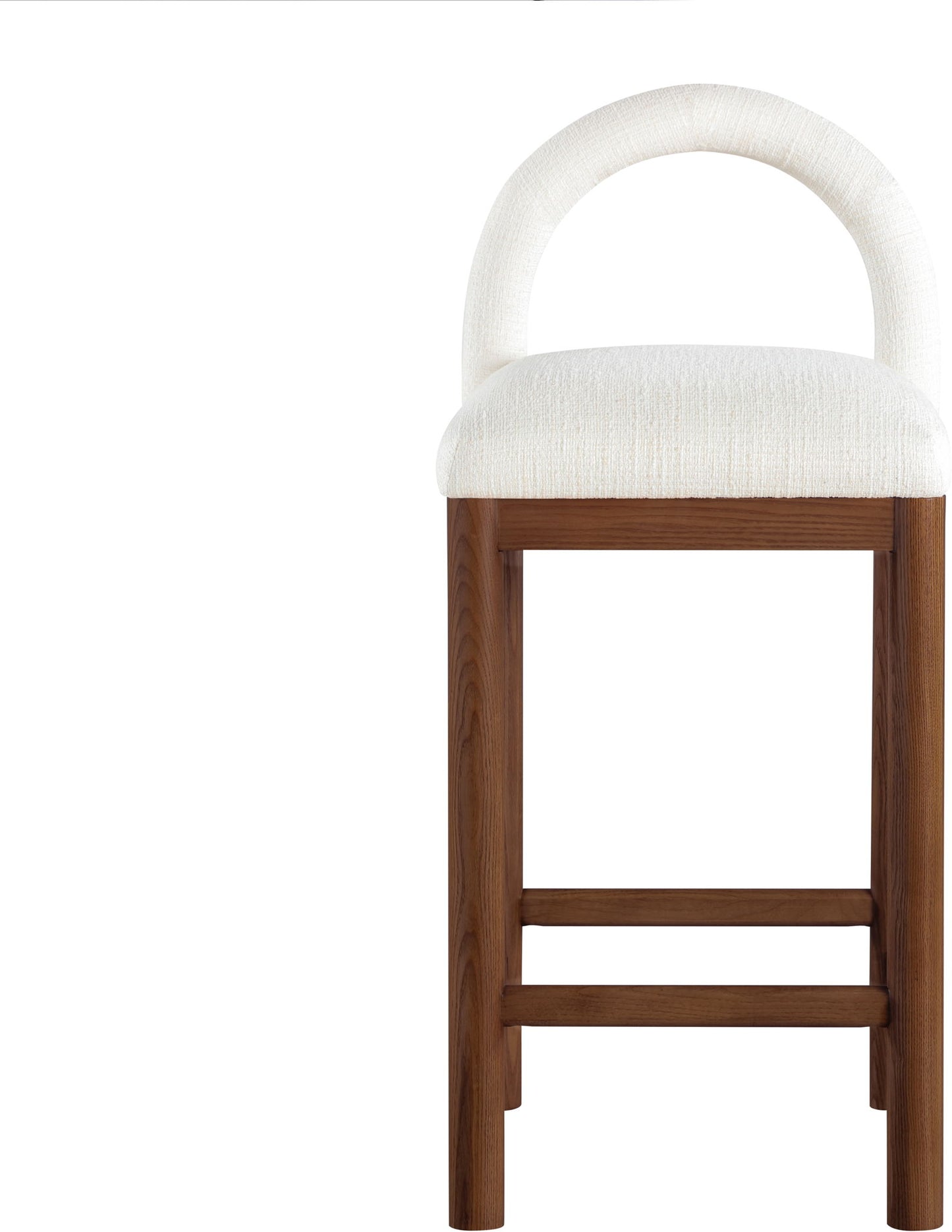Conrad - Linen Counter Stool With Brown Legs