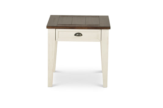 Cayla - End Table - Dark Oak / White