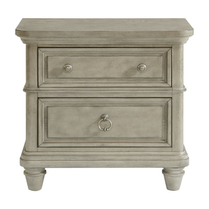 Whit-Ash - 2-Drawer Nightstand With USB - Light Gray