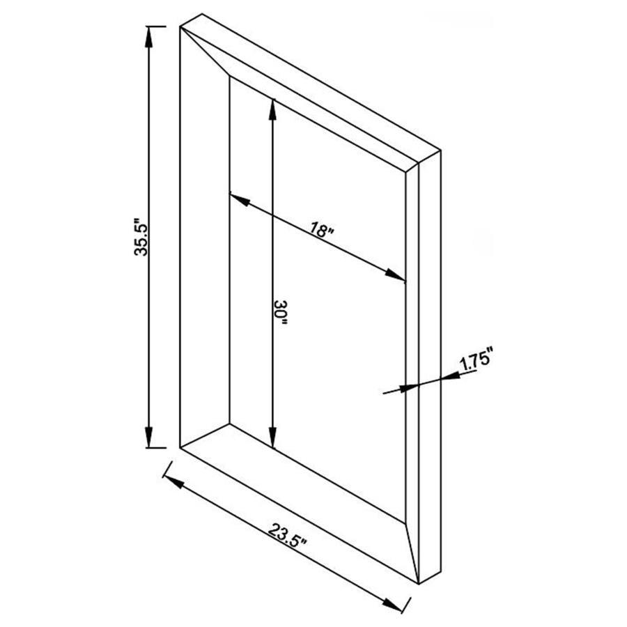 Pinciotti - Espejo de pared rectangular biselado - Plata