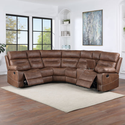 Rudger - 3 Piece Sectional (LAF, RAF, Wedge) - Brown