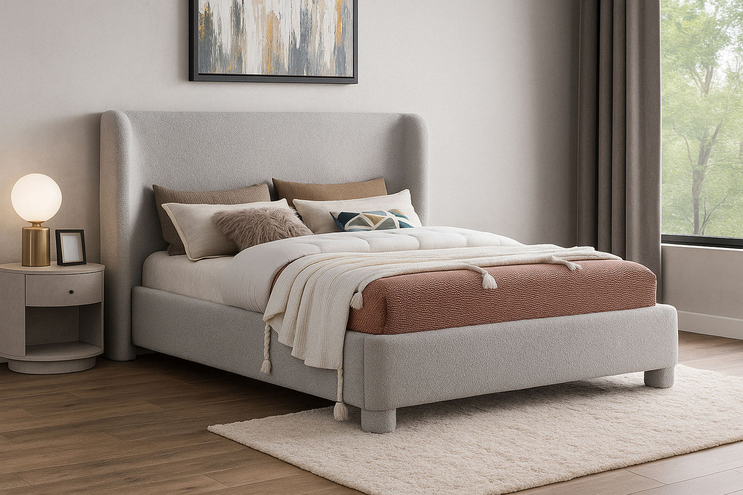 Penny - Boucle Fabric Bed