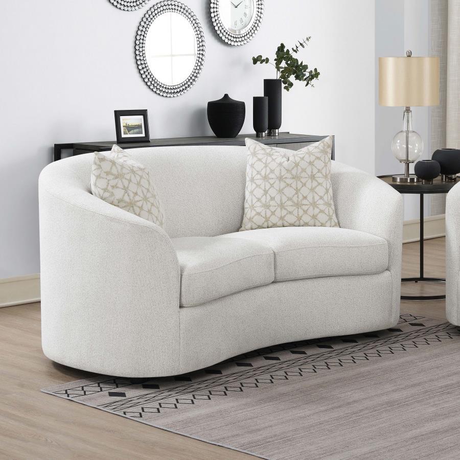 Rainn - Loveseat tapizado con respaldo ajustado - Latte