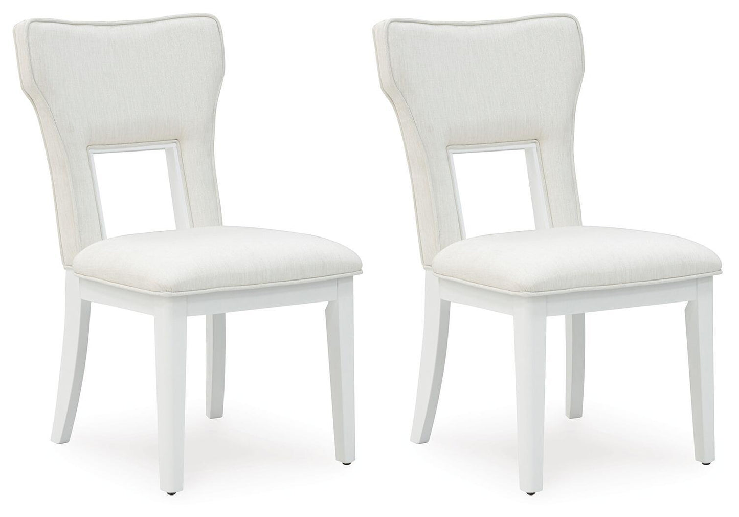 Chalanna - Blanco - Silla auxiliar tapizada de comedor (juego de 2)