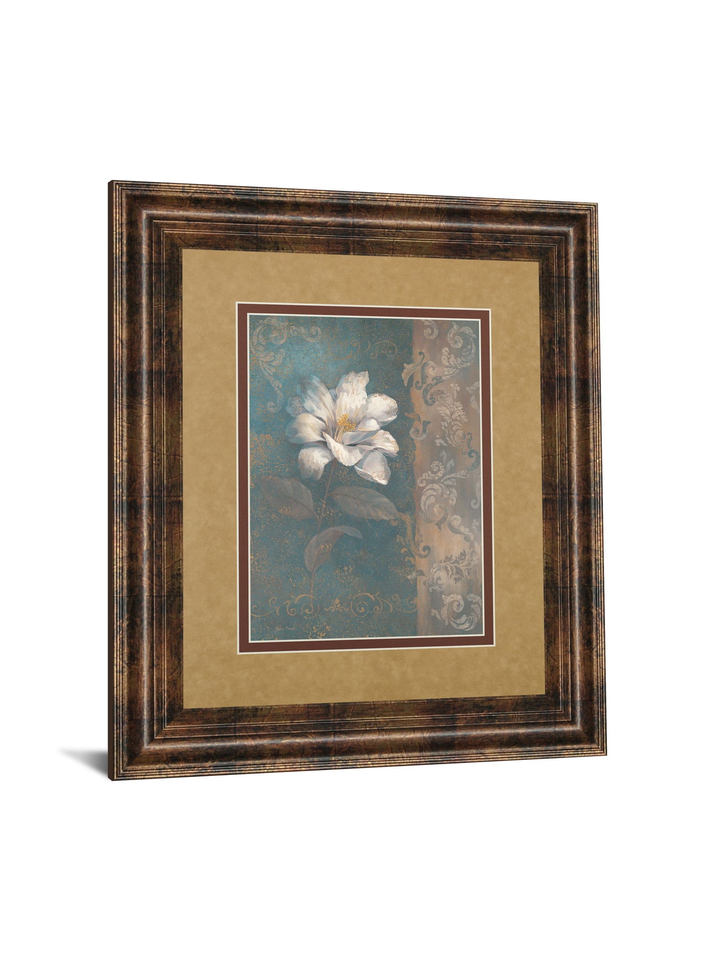 Floral Trans I By Vivian Flasch - Framed Print Wall Art - Light Brown