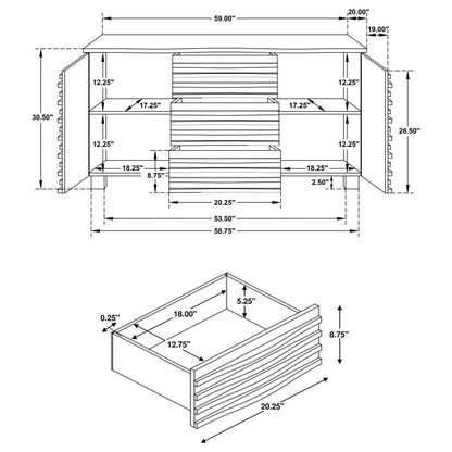 Stanton - Servidor rectangular de 3 cajones - Negro