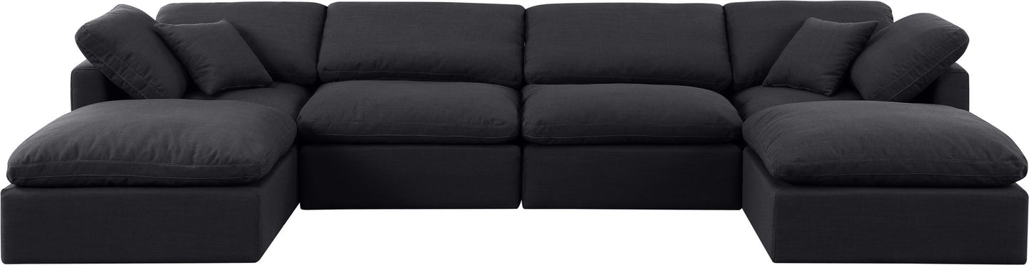 Indulge - Linen 6 Piece Modular Double Chaise Sectional