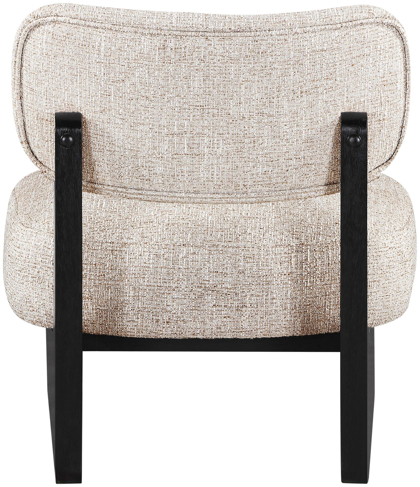 Vetra - Linen Textured Fabric Upholstered Accent Chair With Black Base