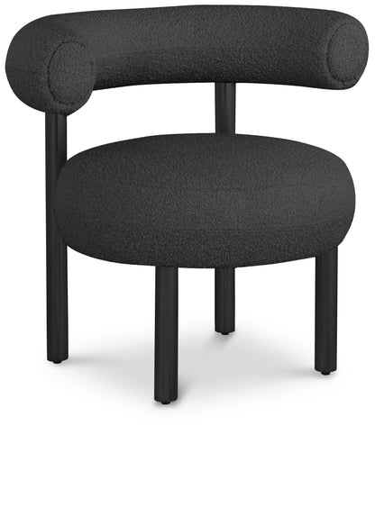 Bordeaux - Boucle Fabric Accent Chair With Black Legs