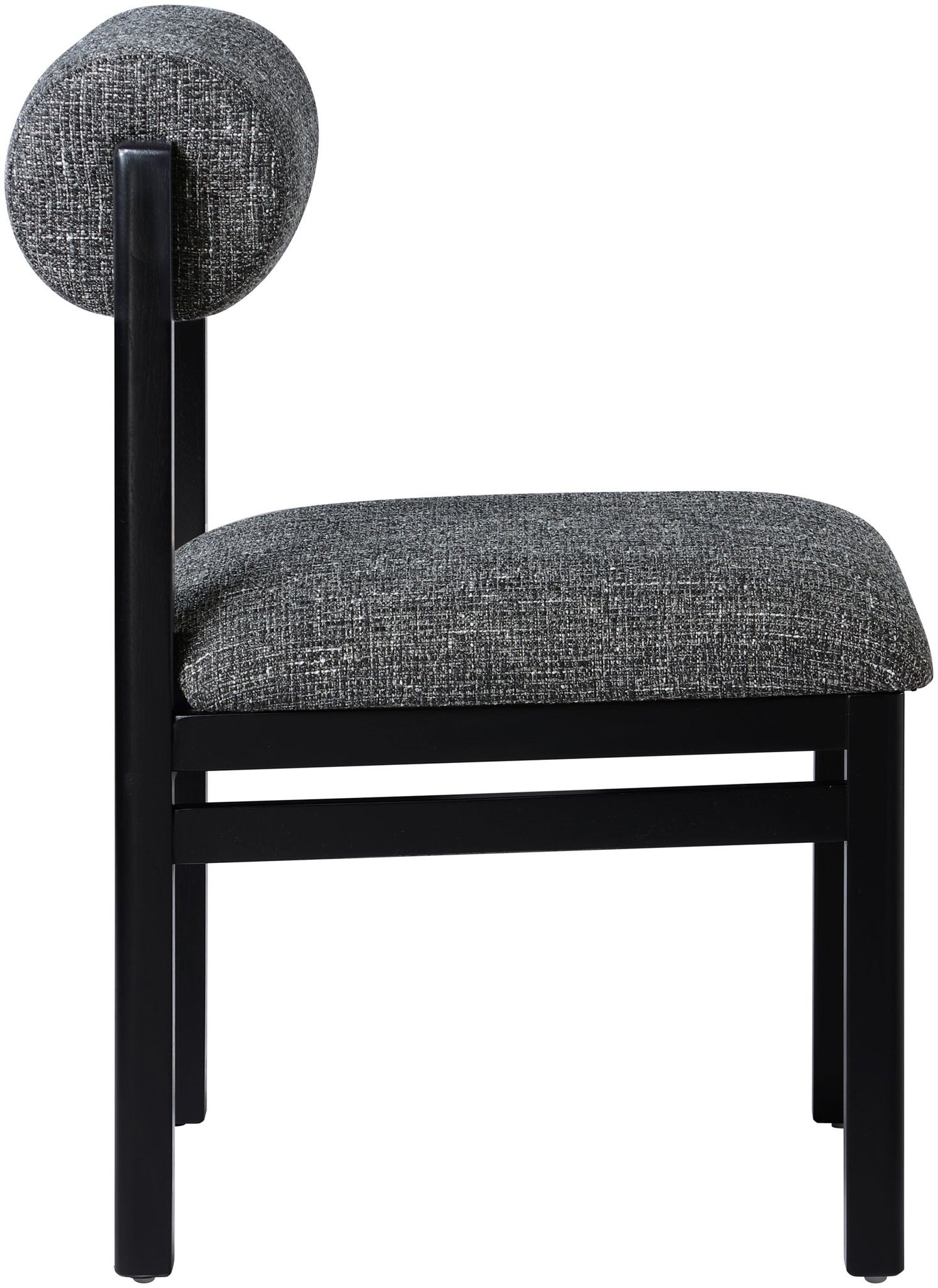 Roundhill - Fabric Dining Chair (Set of 2) - Black Frame