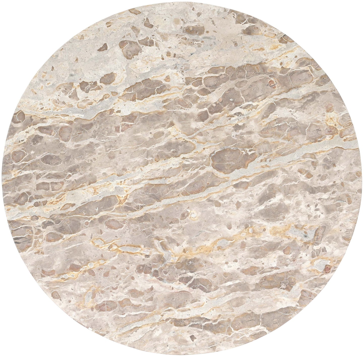 Varenna - Marble Top And Acacia Wood Base Coffee Table - Beige