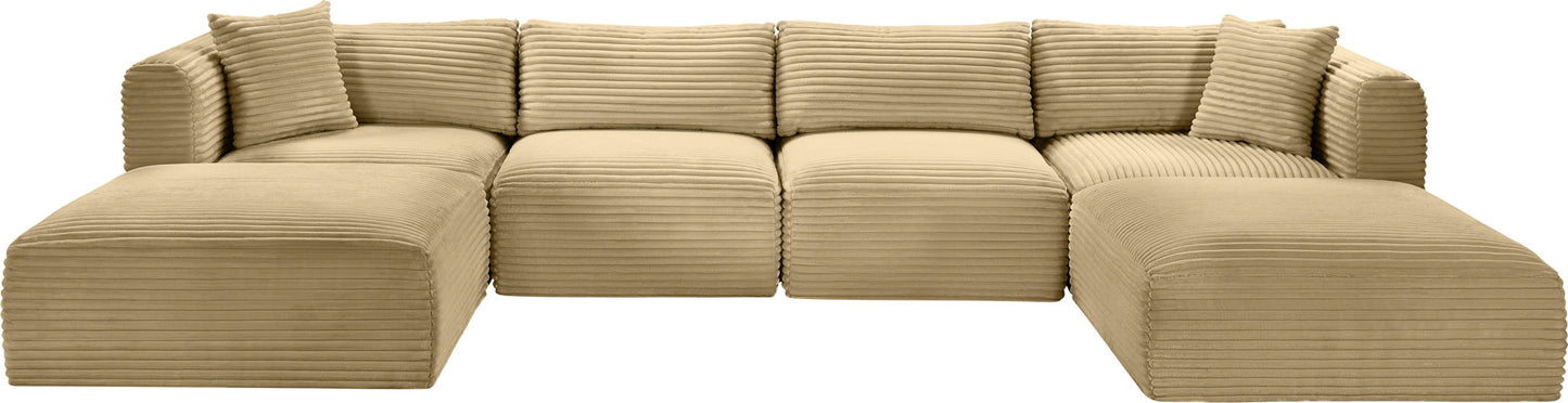 Shaggy - 6 Piece Modular Sectional With 2 Ottomans