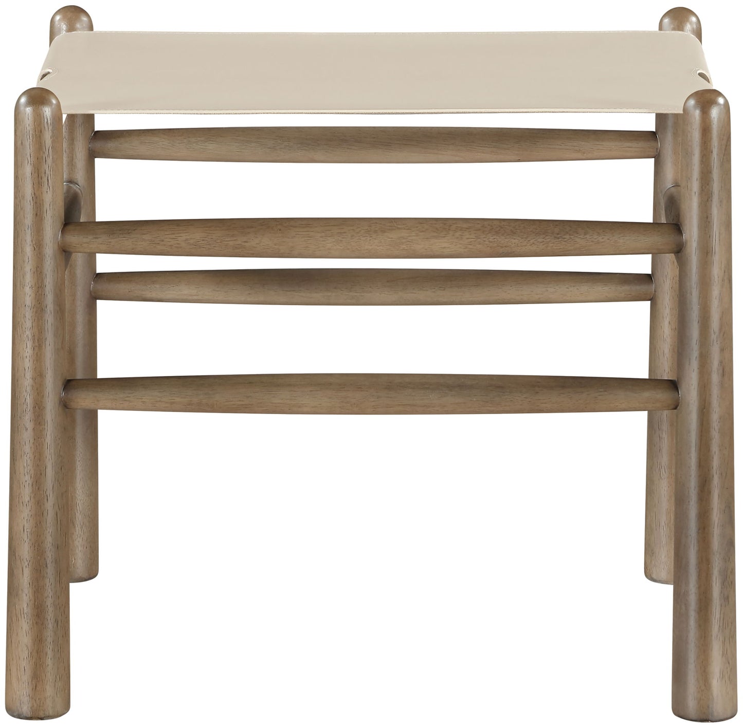 Santos - Faux Leather Upholstered Bench - Walnut Frame