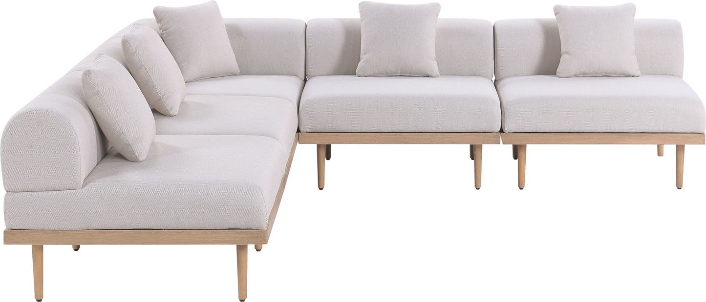 Laguna - 5 Piece 106.5" Upholstered Outdoor Patio Modular Sectional