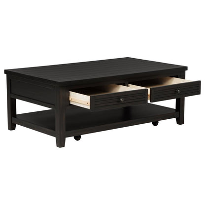 Concord - 2-Drawer Rectangular Coffee Table - Distressed Java