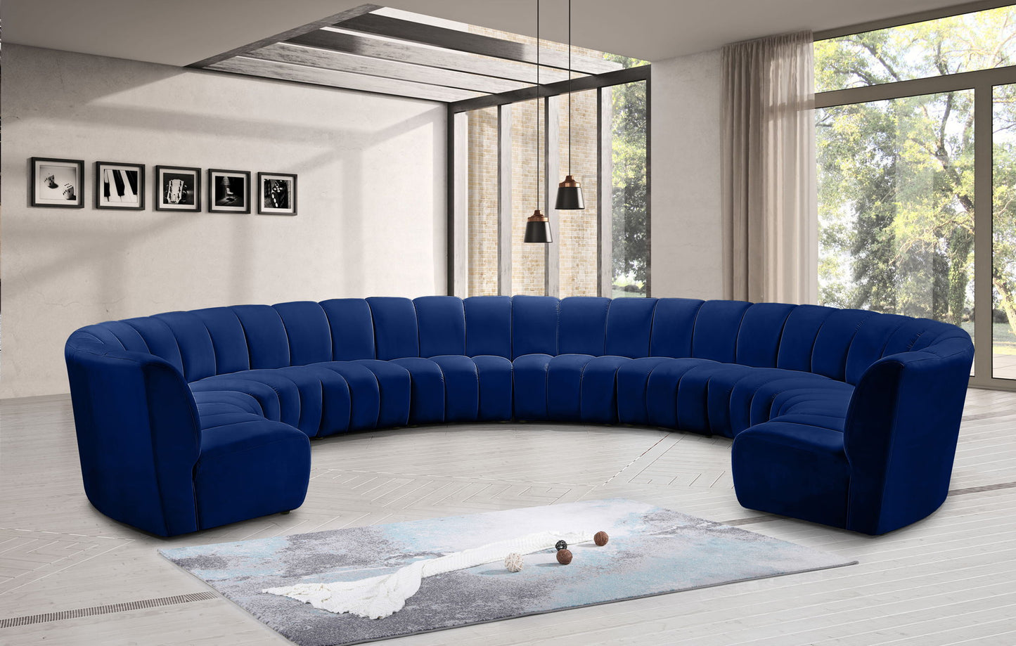 Infinity - 10 Piece Velvet Modular Sectional