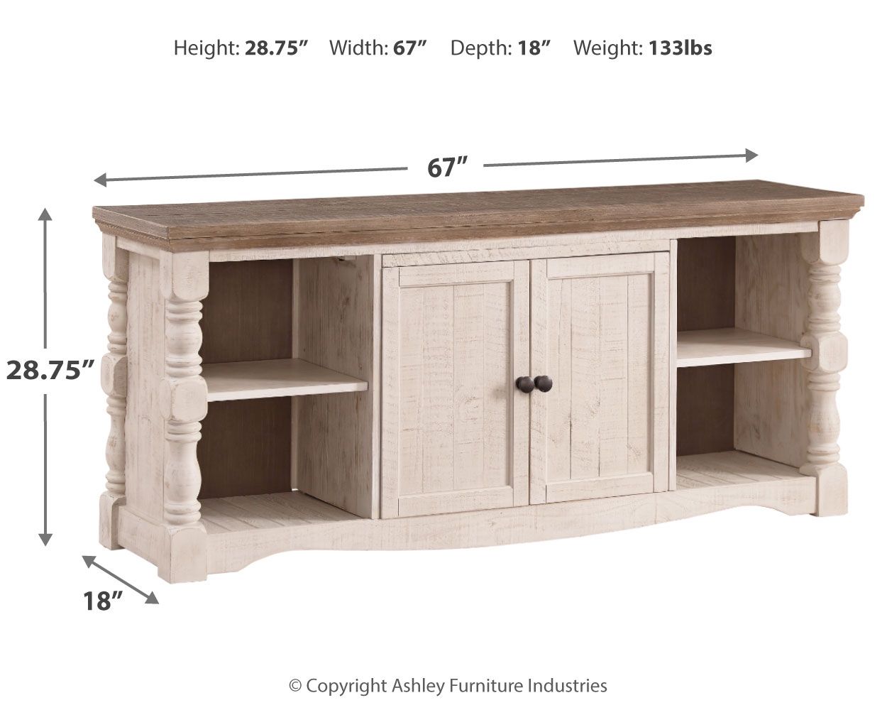 Havalance - Marrón / Beige - Mueble TV Extra Grande - 2 Puertas