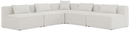Cube - Linen 5 Piece Modular Corner Armless Sectional