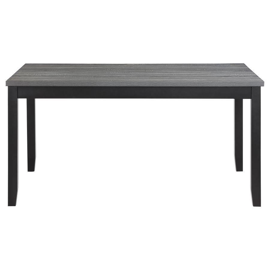 Barlow - Juego de comedor rectangular de 6 piezas - Gris y negro