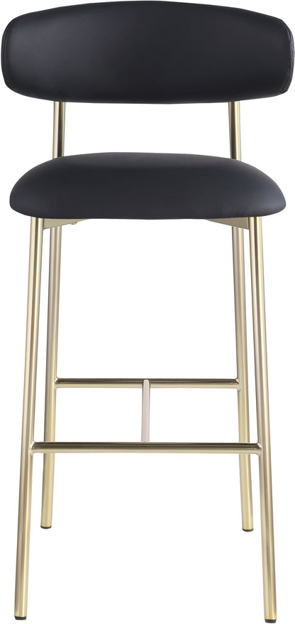 Lupita - Vegan Leather Upholstered Bar Stool With Brushed Gold Frame (Set of 2)