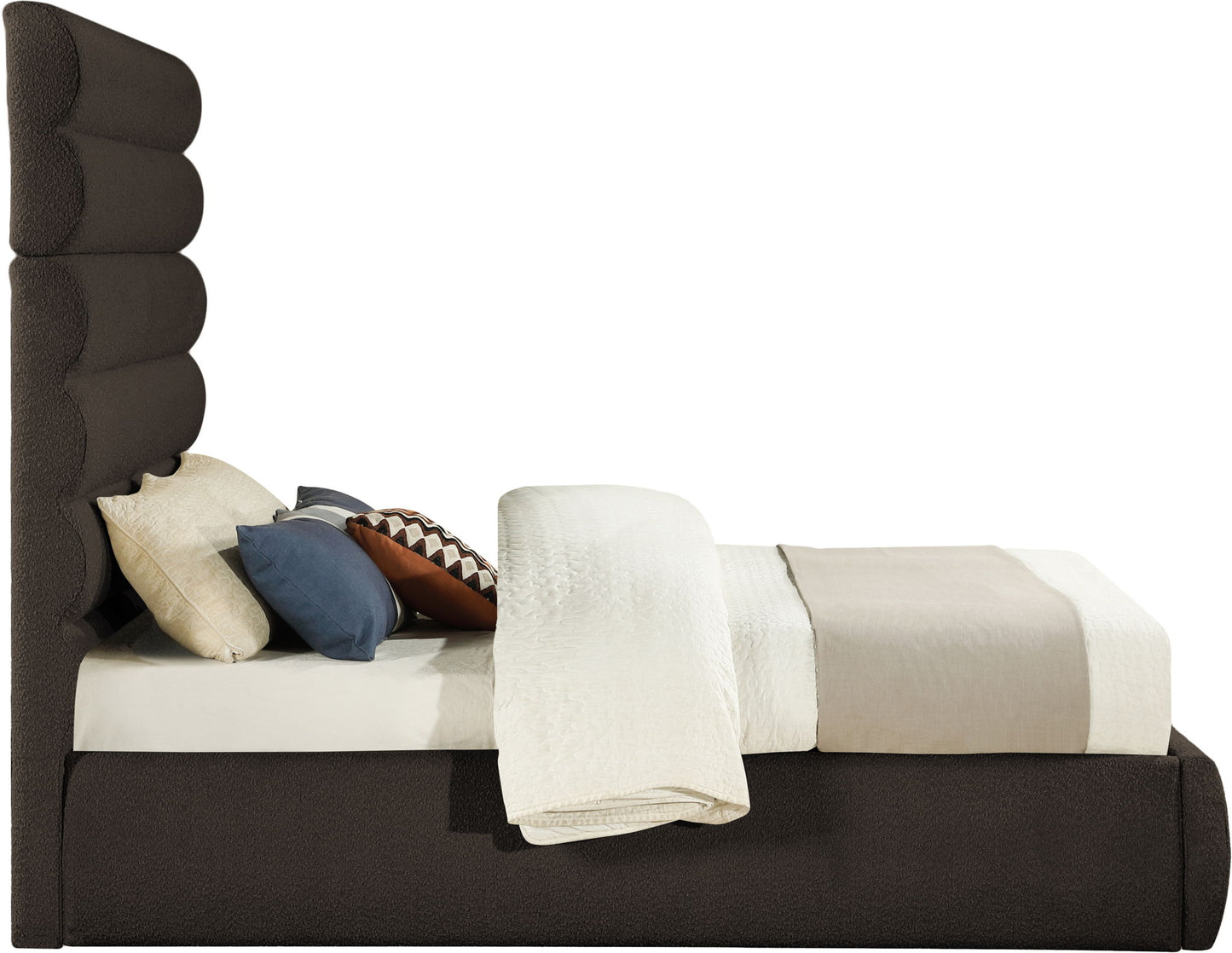 Adam - Boucle Fabric Bed With 70.5" Headboard