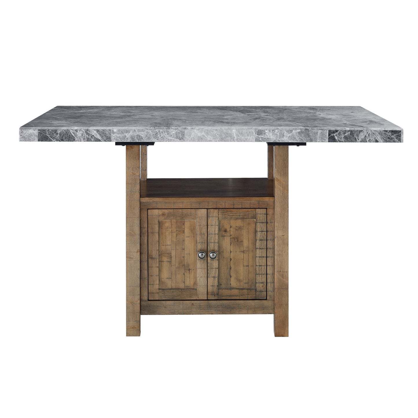Grayson - Marble Top Counter Table - Gray / Light Brown