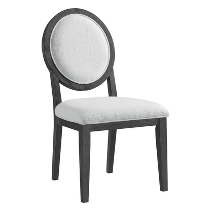 Versailles - Contemporary Round Back Dining Chair (Set of 2) - Black / White