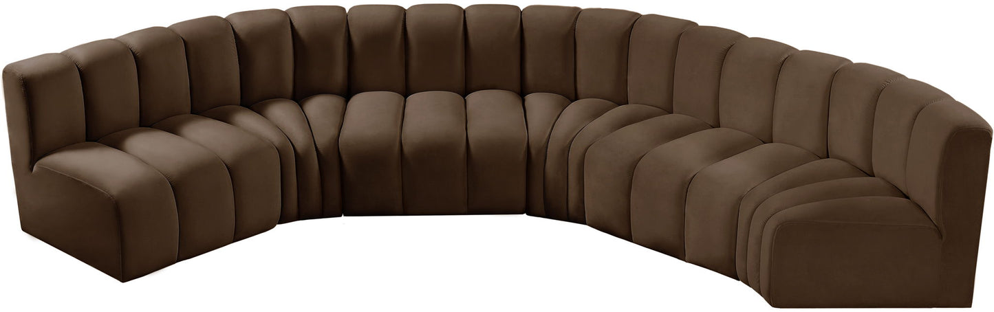 Arc - Velvet 6 Piece U-Shaped Modular Sofa
