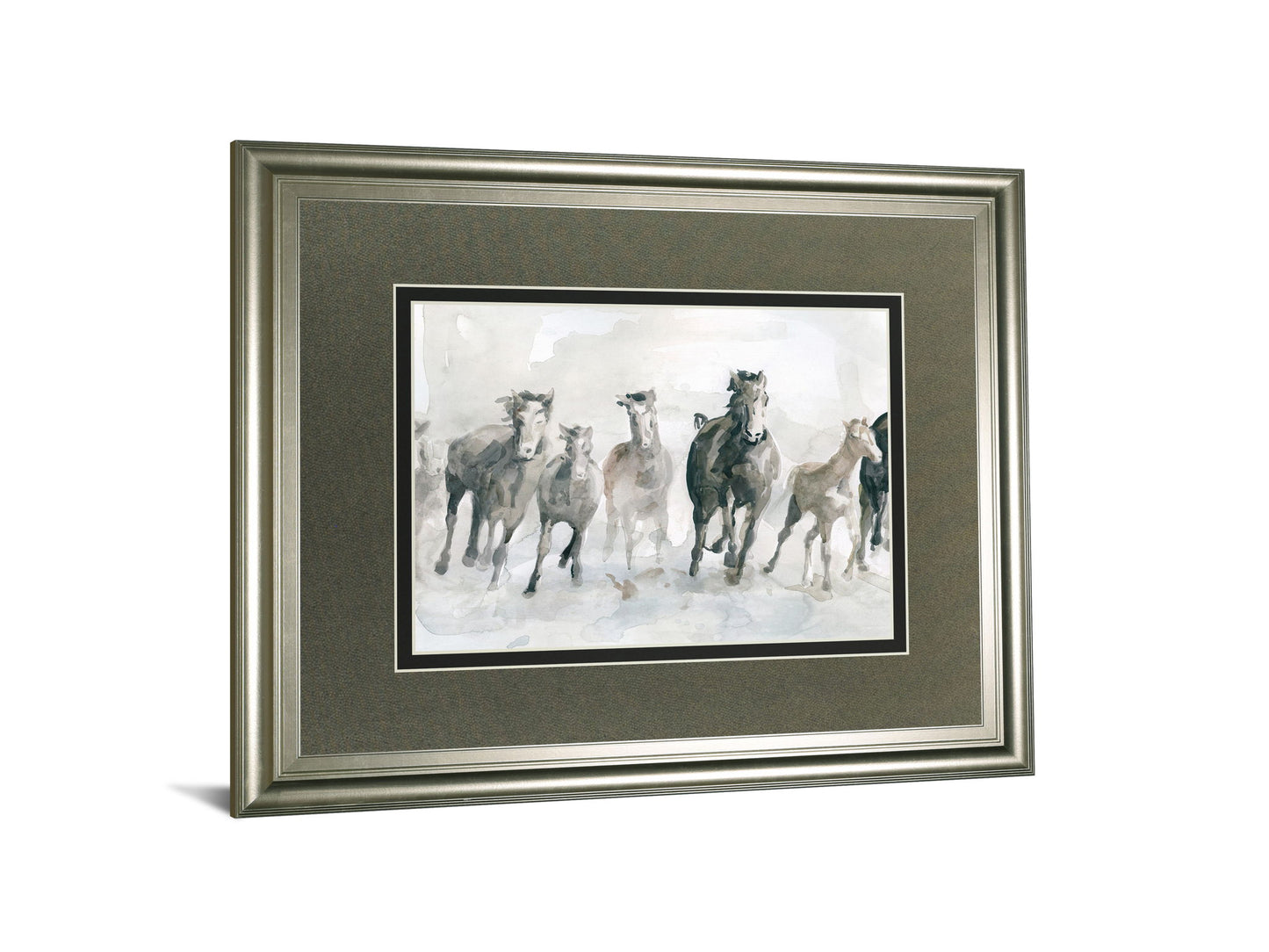 Running Wild By Carol Robinson - Framed Watercolor Print Wall Art - Dark Gray
