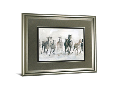 Running Wild By Carol Robinson - Framed Watercolor Print Wall Art - Dark Gray